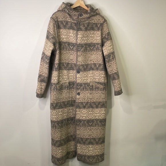 Woolrich Reversible Blanket Duster Coat - Picture 2 of 13